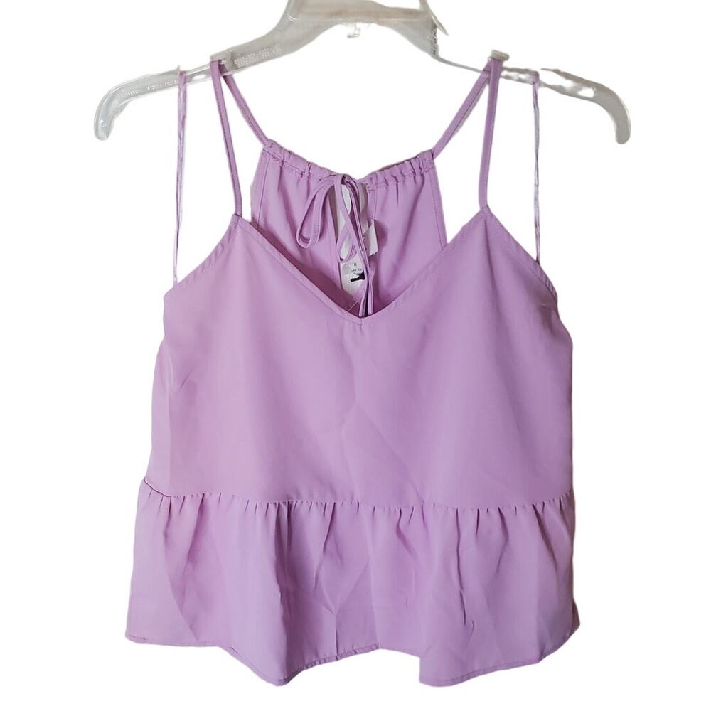 Olive and Oak Ultra Pink Strappy Tank with Ruffle Bottom, NWT, Small